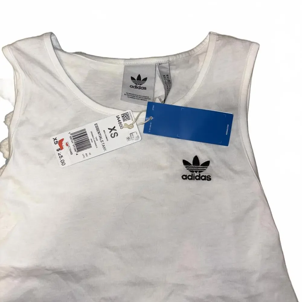 Adidas New With Tags Essentials Mens Extra Small White Tank Top XS Sport Tank